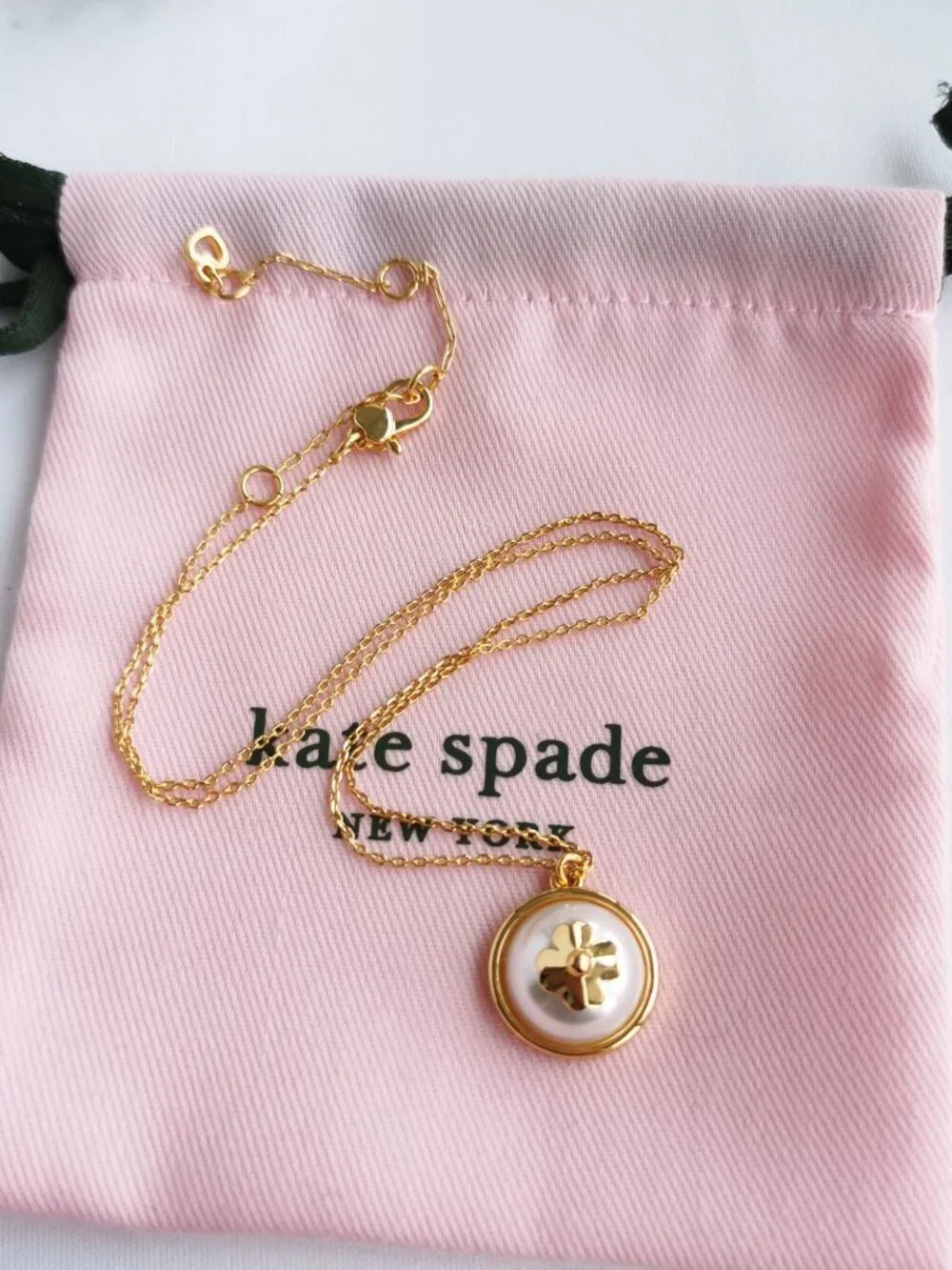 Kate Spade Pearls On Pearls Gold Necklace & White